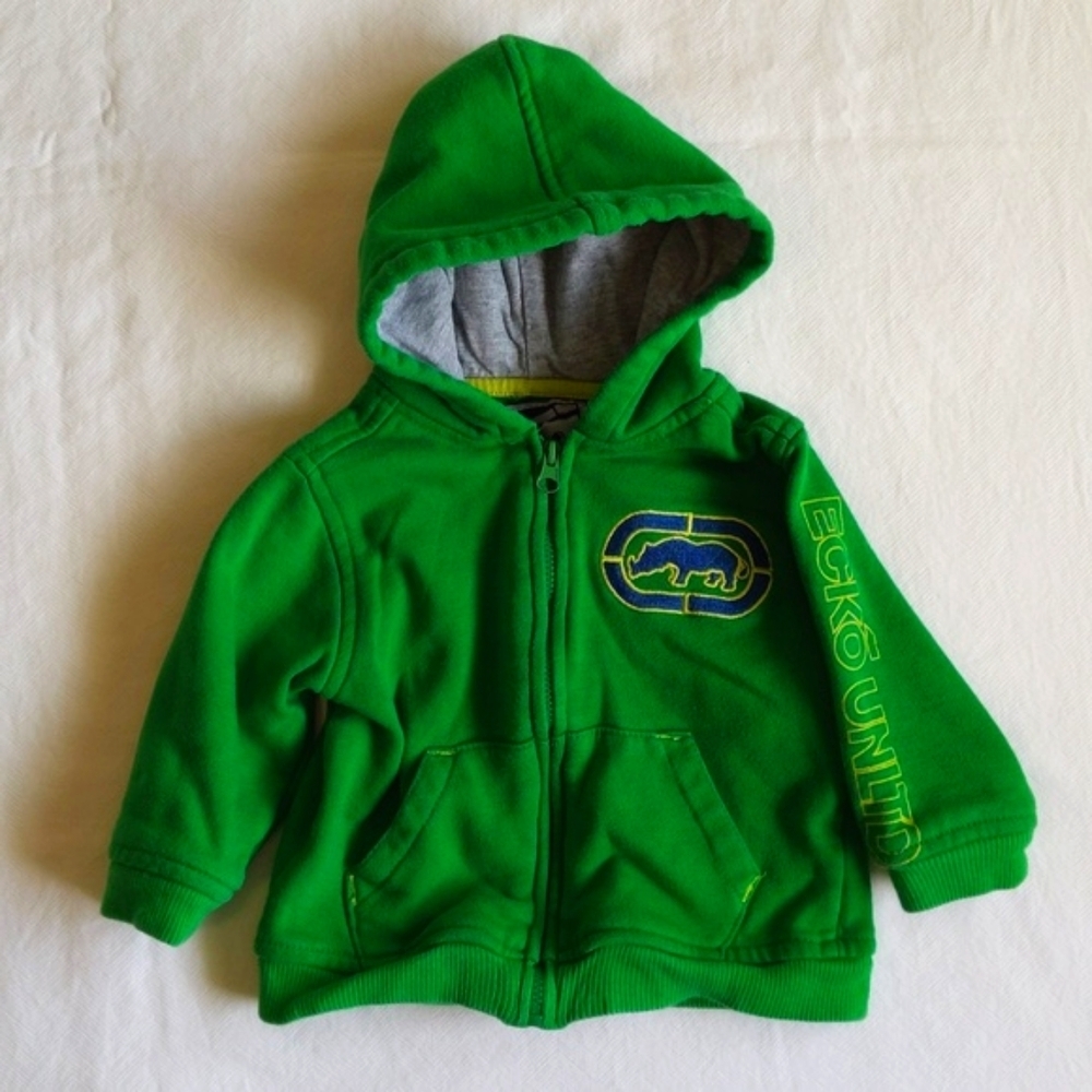 ecko unltd green zip-up hoodie sweatshirt 12 months baby boy
